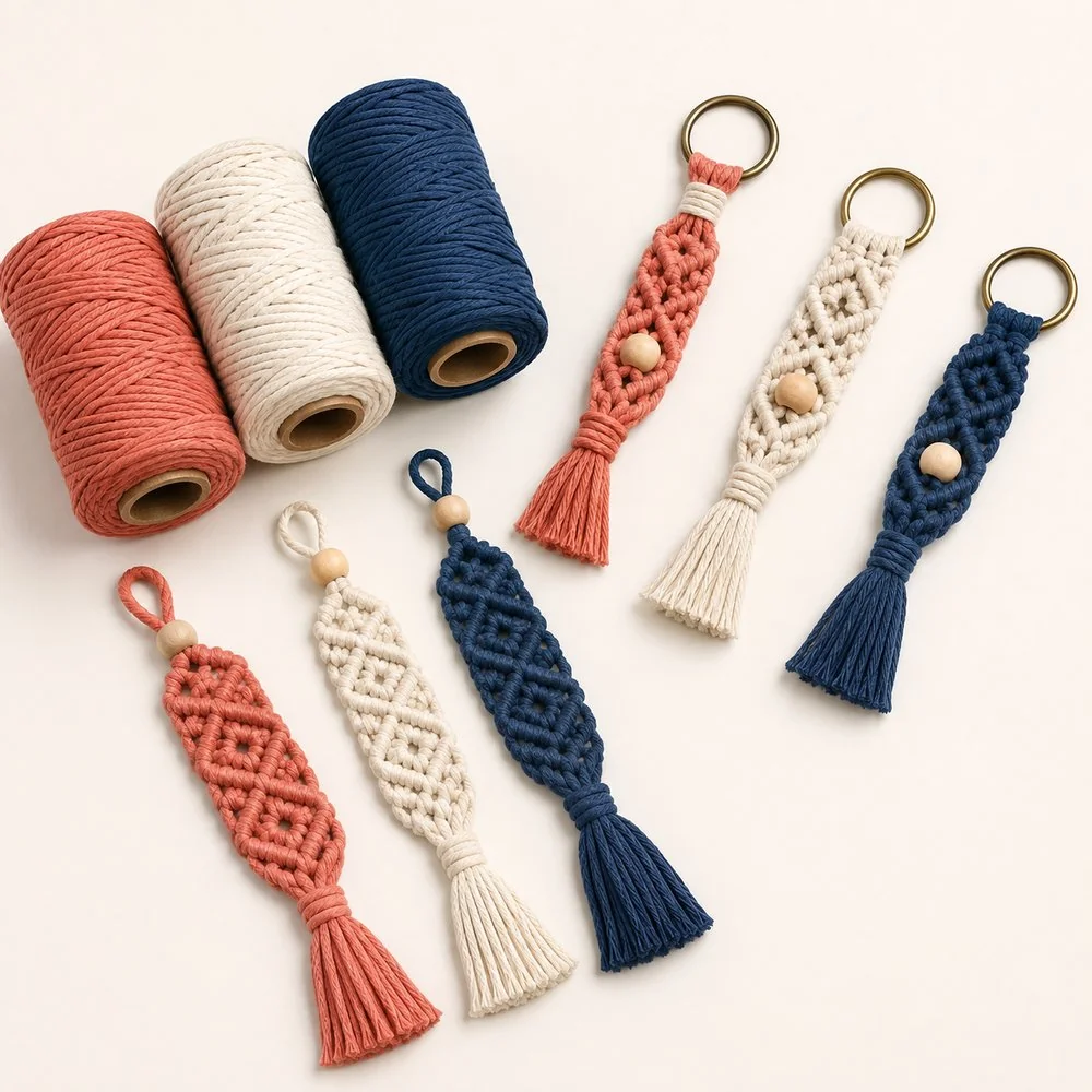 Mini kit macramé porte-clés & marque-pages